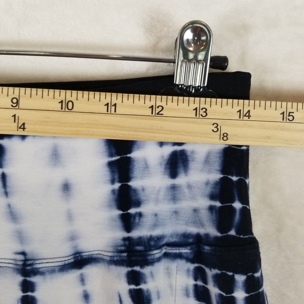 Athleta Maxi Skirt Womens Small S Navy Blue Tie Dye Shibori Side Slit Tencel - Picture 6 of 8